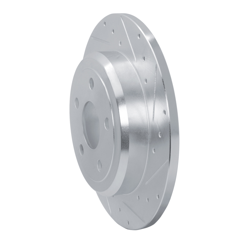 Dodge Durango Brake Rotor (1) - Rear Right - R1 Concepts - Drilled & Slotted - Silver - `11-`22